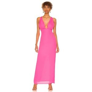 superdown Lucinda Strappy Maxi Dress in Hot Pink